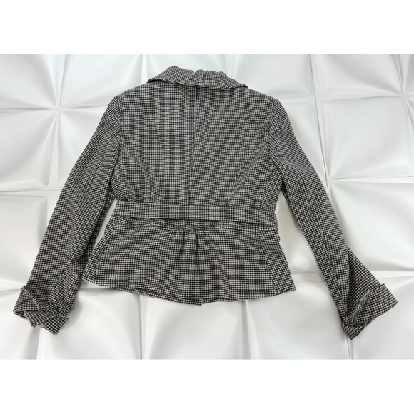 Weekend Max Mara Sz 12 8 Wool Houndstooth Peplum Belted Jacket Skirt Suit Set - Picture 8 of 13